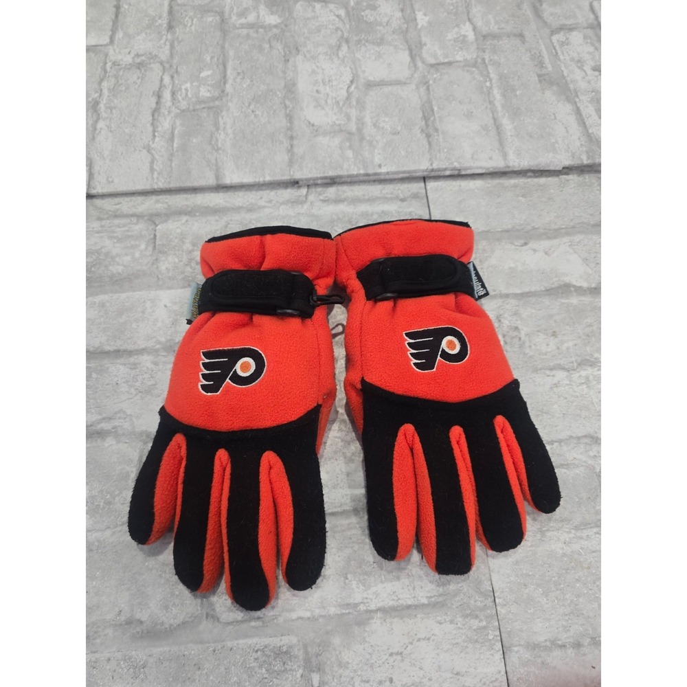 Philadelphia Flyers Waterproof Gloves NHL Fleece Snow Skiing Winter Cold Orange